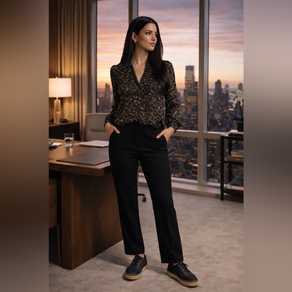 CHANEL Black Quilted Lace-Up Espadrille Sneakers Size 38 Designer Luxury - Picture 5 of 15